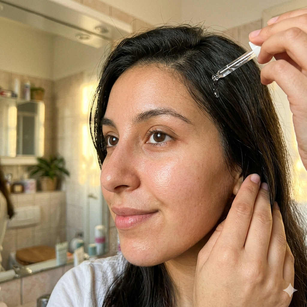 Application du sérum Desart — peau éclatante